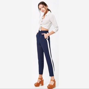 FOREVER 21 blue side striped pants